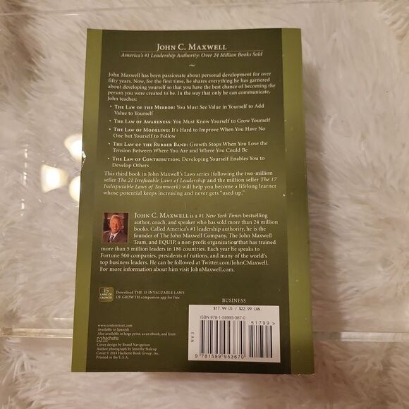 John c. Maxwell THE 15 INVALUABLE  LAWS OF GROWTH - Picture 2 of 3